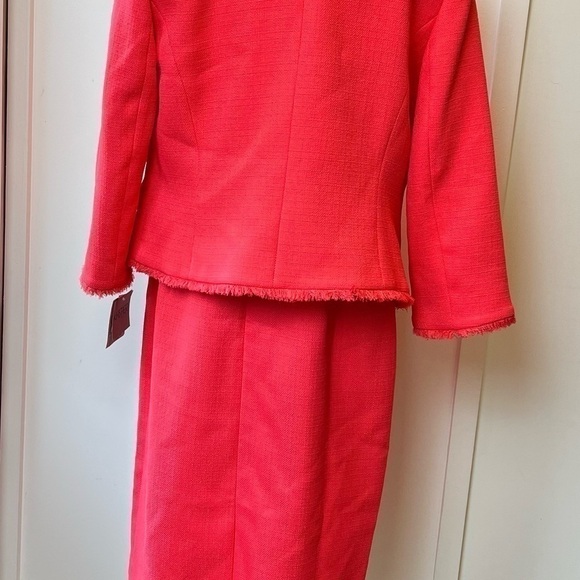 Kasper Coral Dress Suit Women's (Size 12 Dress) (Size 8 Jacket) 2pc Set $208 NWT - Picture 9 of 16